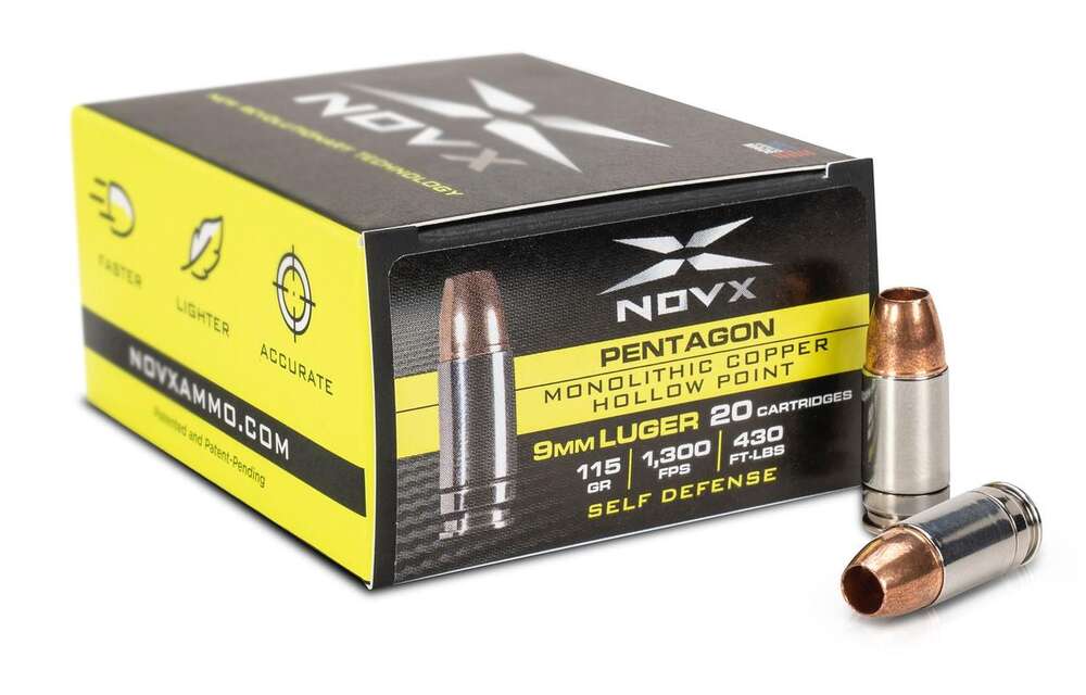 Ammunition Novx Ammunition Ready Series 9mm Pentagon 9mm 115gr monolithic copper hollow point 20RD